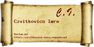 Czvitkovics Imre névjegykártya