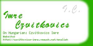 imre czvitkovics business card